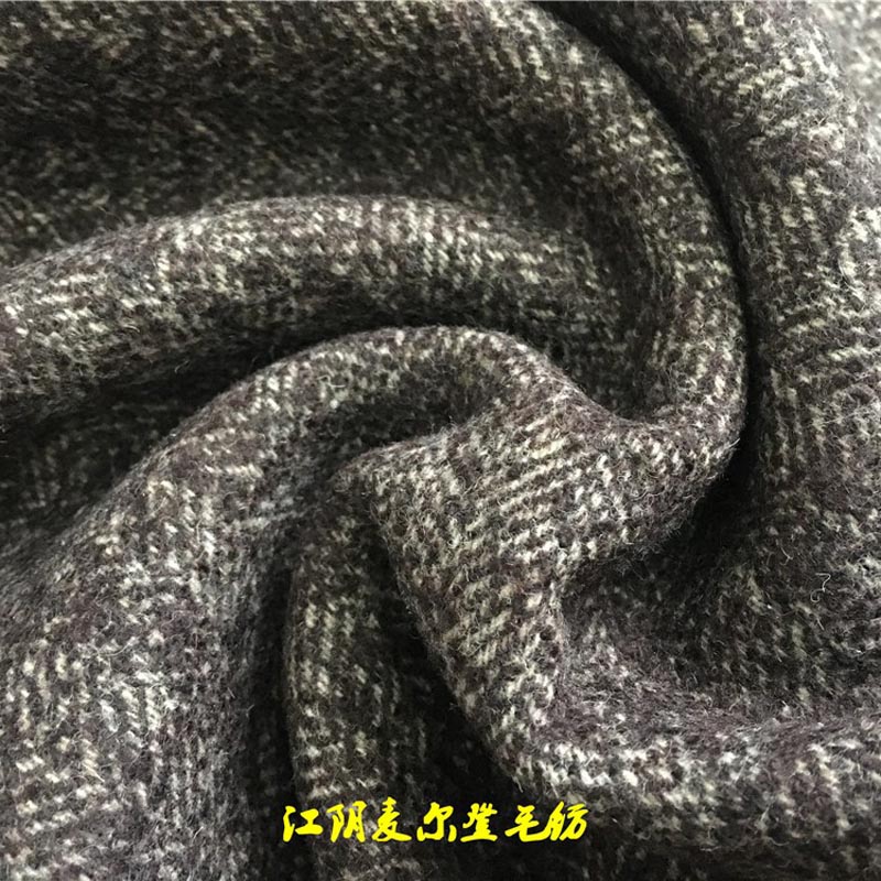 50%毛50%化纖600克人字立絨色織雙面毛呢面料