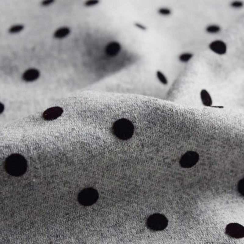 植絨圓點法蘭呢植絨法蘭呢植絨毛呢面料